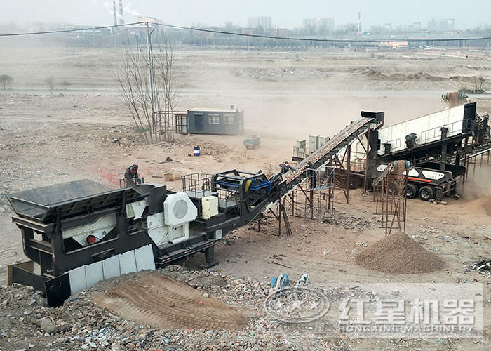 流動式建筑垃圾破碎機(jī)工作實(shí)拍 流動式建筑垃圾破碎機(jī)工作實(shí)拍